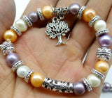 Quartz Crystal Pearl Bangle Bracelet Natural Jewelry