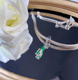 925 Silver Coffee Cup Baby Bottle Charm Pendant Bracelet DIY Jewelry