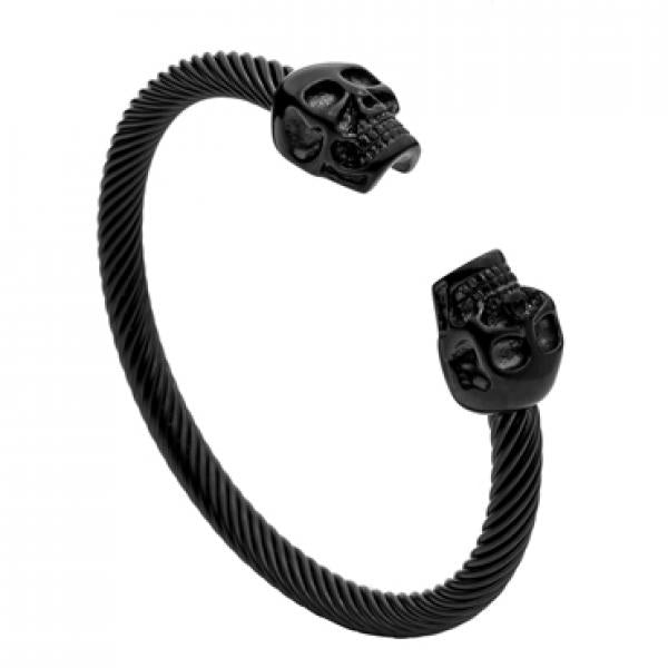 Punk Skull Titanium Steel Cuff Bangle Bracelet