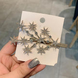 Crystal Zircon Feather Hairpin for Lady Sweet Leaf Clip
