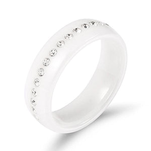 Zircon Ceramic Ring for Women Wedding Christmas
