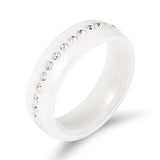 Zircon Ceramic Ring for Women Wedding Christmas