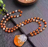 Natural Agate Crafted Buddha Pendant for Wealth & Luck Necklace