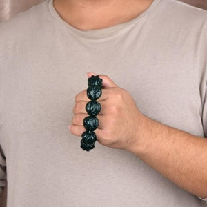 Natural Hetian Jade Dark Green Walnut Bracelet Men's and Women's Jewelry Gift