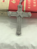 925 Silver Cross Pendant Necklace Crucifix Charm Diamond Jewelry