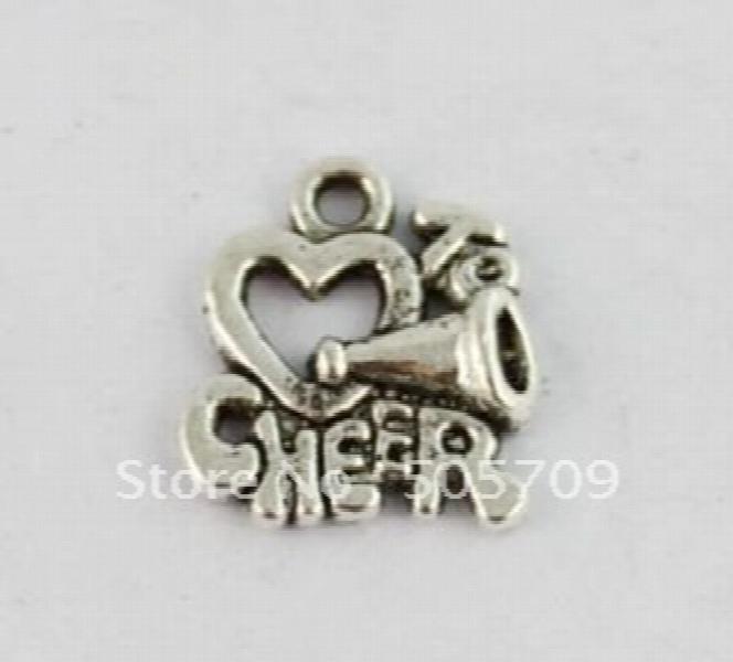 120pcs Tibetan Silver Flat Cheer Charms