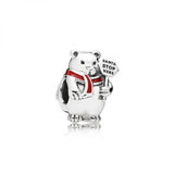 S925 Cartoon bear doll couple wedding wishes for DIY bracelet