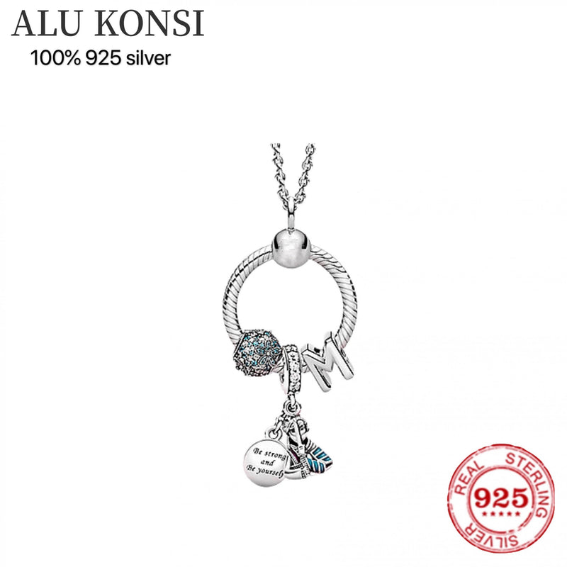 925 Sterling Silver Bear Dragonfly Charm Pendant Necklace for Women