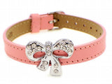 20-50PCS 10MM Rhinestone Bow Tie Slide Charm for DIY Leather Wristband Keychains
