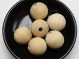25 Large Wood Round Beads 20mm~Wooden Beads