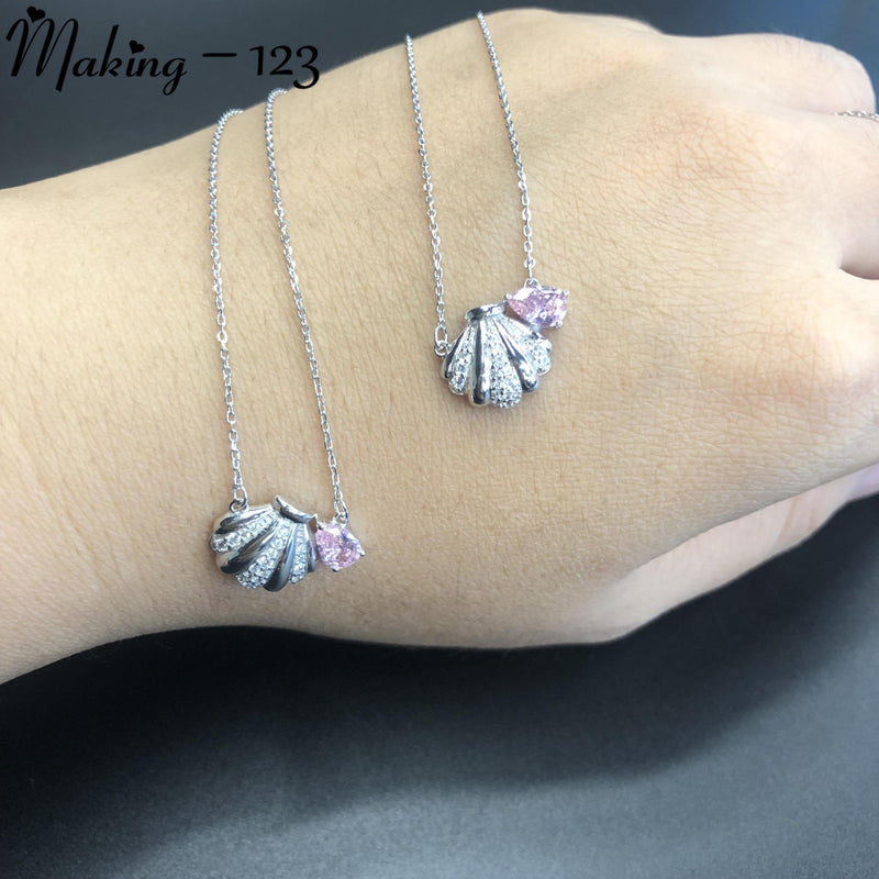 925 Silver Necklace Women Pendant Birthday Gift Choker Anniversary