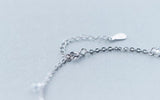 925 Sterling Silver Anklet Bracelet with Round CZ Stone Crystals