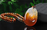Natural Agate Chalcedony Wishful Pendant Sweater Chain Jewelry