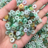 Natural Emerald Three Abacus Beads DIY Bangle Necklace Charm Luck Amulet