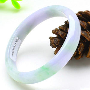 Zheru Jewelry Natural Burmese Jade Princess Bracelet 54-64mm Light Green