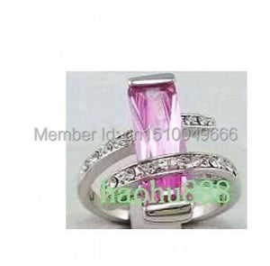 Pink Crystal Rings Size 7# 8# 9# Jewelry