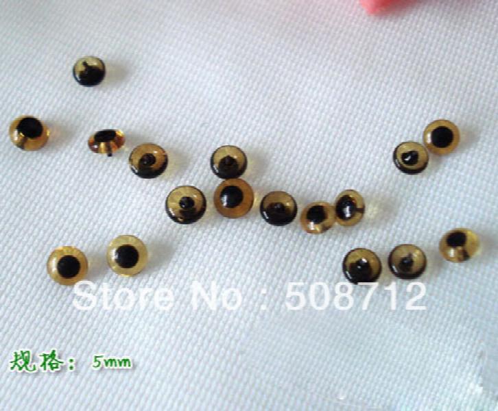 200 Pairs 5mm Tan Safety Cats Eyes for Dolls