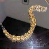 Yellow Zircon Bracelet - Pink Crystal Diamond Jewelry