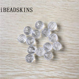 Clear Round Stripe Shape Beads for Jewelry Making