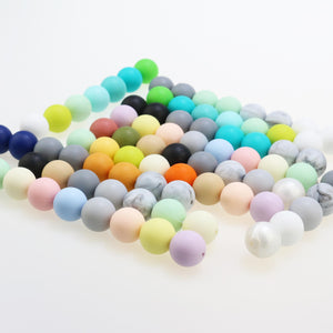 50pcs Silicone Beads 10/12/15/20mm BPA Free Baby Teether Toy DIY Jewelry Making