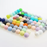 50pcs Silicone Beads 10/12/15/20mm BPA Free Baby Teether Toy DIY Jewelry Making