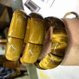 Yellow Tiger Stone Beads Bracelet Gemstone Bangle for Man