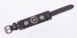 Studded Punk Hexagram Leather Bracelet Cuff Bangle