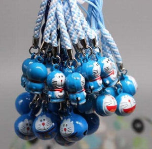 10PCS Doraemon Cats 3D Pendant Phone Charm Strap JINGLE BELLS Dangle Figures