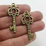30pcs Key Shaped Charm Vintage Metal Key Pendant Charms for Jewelry 0964