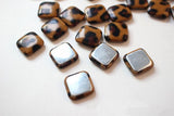 50pcs 18mm Leopard/Snake Print Flatback Cloth Buckle Beads DIY Jewelry Earring