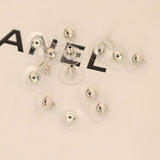 12 Pcs Silver Plated Earring Back Plastic Earnuts 11x6mm Jewelry