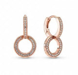 925 Silver Pave & Logo Circle Reversible Stud Earrings