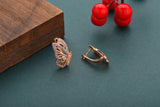 Rose Butterfly Wings Colorful Stones Hollow Earrings