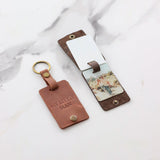 Custom Acrylic Photo Leather Keychain Personalized Anniversary Valentines Gift