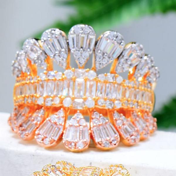 Geometric Statement Rings for Women Cubic Zircon Finger Rings