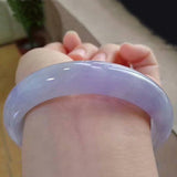 Zheru Jewelry Natural Burmese Jade 54-62mm Light Purple Bracelet