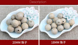 30pcs Natural Camphor Wood Ball Beads 6-20mm DIY Bracelets Jewelry Making