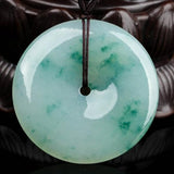 Zheru Jewelry Burmese Jade Donut Pendant Necklace Gift