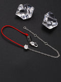 925 Silver CZ Red Wire Silver Bracelet For Women
