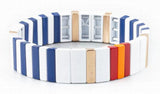 Rainbow Enamel Tile Beaded Bracelet for Women