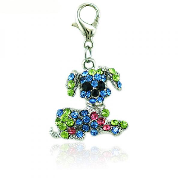 Rhinestone Pet Dog Lobster Clasp Charms for Jewelry Making