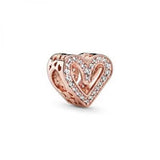 925 Silver Mix Style Flower Robot Heart Charm Bead for Pandora Bracelet