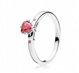 925 Sterling Silver Ladies Pan Ring Rose Ring