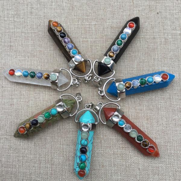 Natural Crystal Stone Pendant Seven Star Sword Crystal Pendant