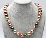 12mm Shell Pearl Round Beads Necklace 17''
