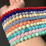 8mm Pink Quartz Faceted Stone Beads Round Loose Beads 15''Strands
