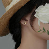 925 Silver Moonstone Stud Earrings Classic Jewelry Accessories