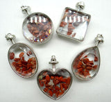 Turquoise Quartz Tiger Eye Gravel Stone Glass Pendant 10pcs