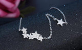 925 Sterling Plata CZ Stars Pendant Necklace Wedding Family Jewelry