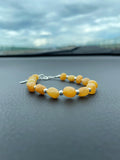 Aragonite Crystal Bead 925 Silver Bracelet Jewelry Gift Women